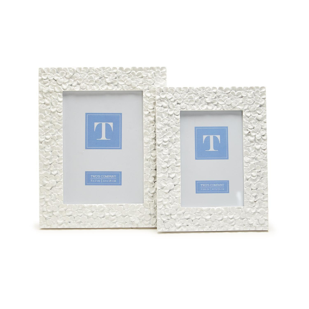 Two's Company White Hydrangea Photo Frame
