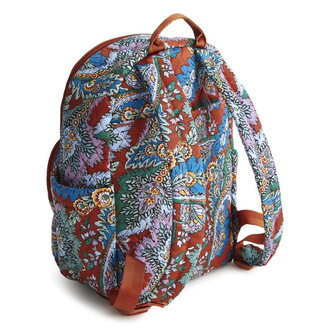 Vera Bradley Small Banbury Backpack- Flowers + Feathers- Cotton Gabardine - The Cottage