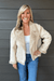 Very Moda Aviatrice Reversable Suede Jacket- Beige