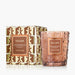 A Voluspa Gingerbread Chalet coconut wax candle shown with its patterned packaging box on a clean white background.