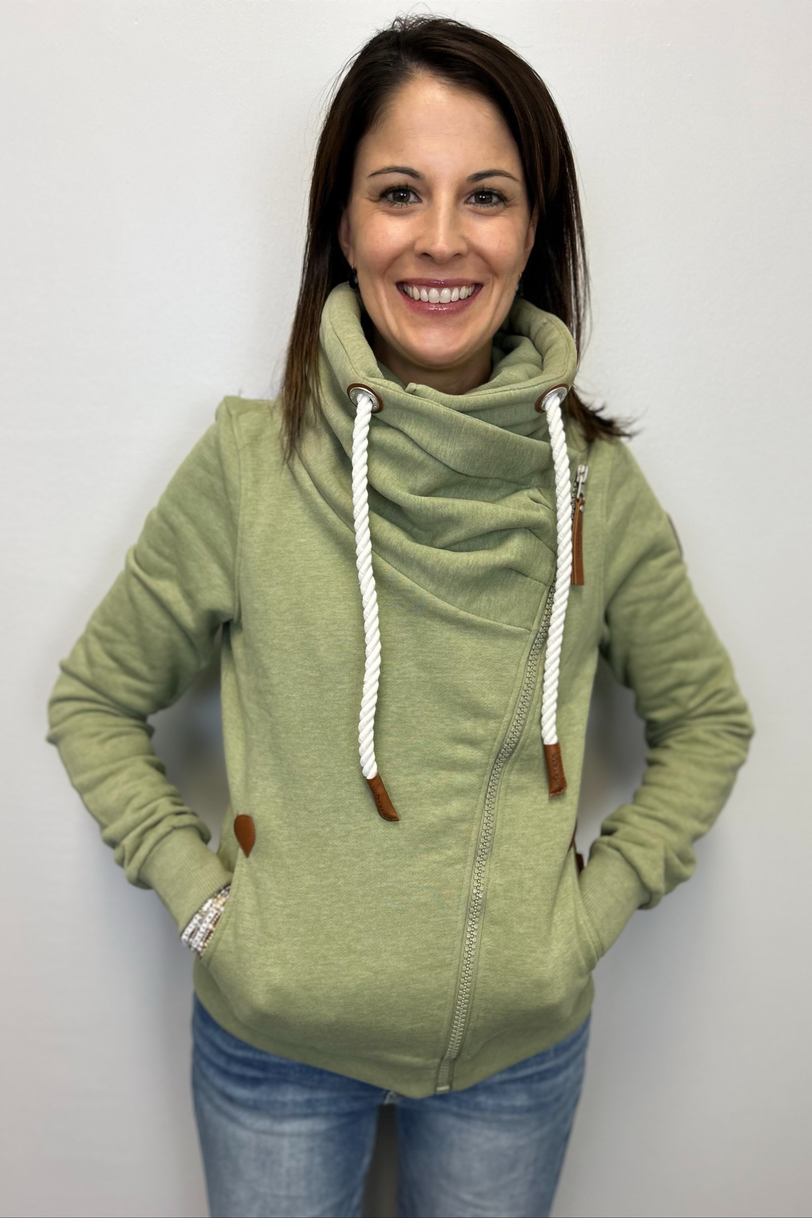 Wanakome Hestia Cowl Neck Sweatshirt - Army