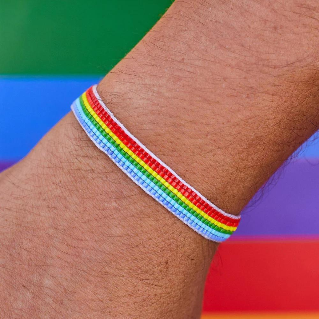 Pura Vida Woven Rainbow Bead Bracelet