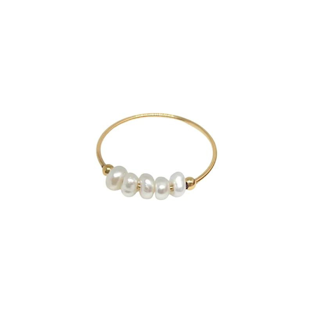 Nikki Smith Waterproof Polly Pearl Ring - Gold