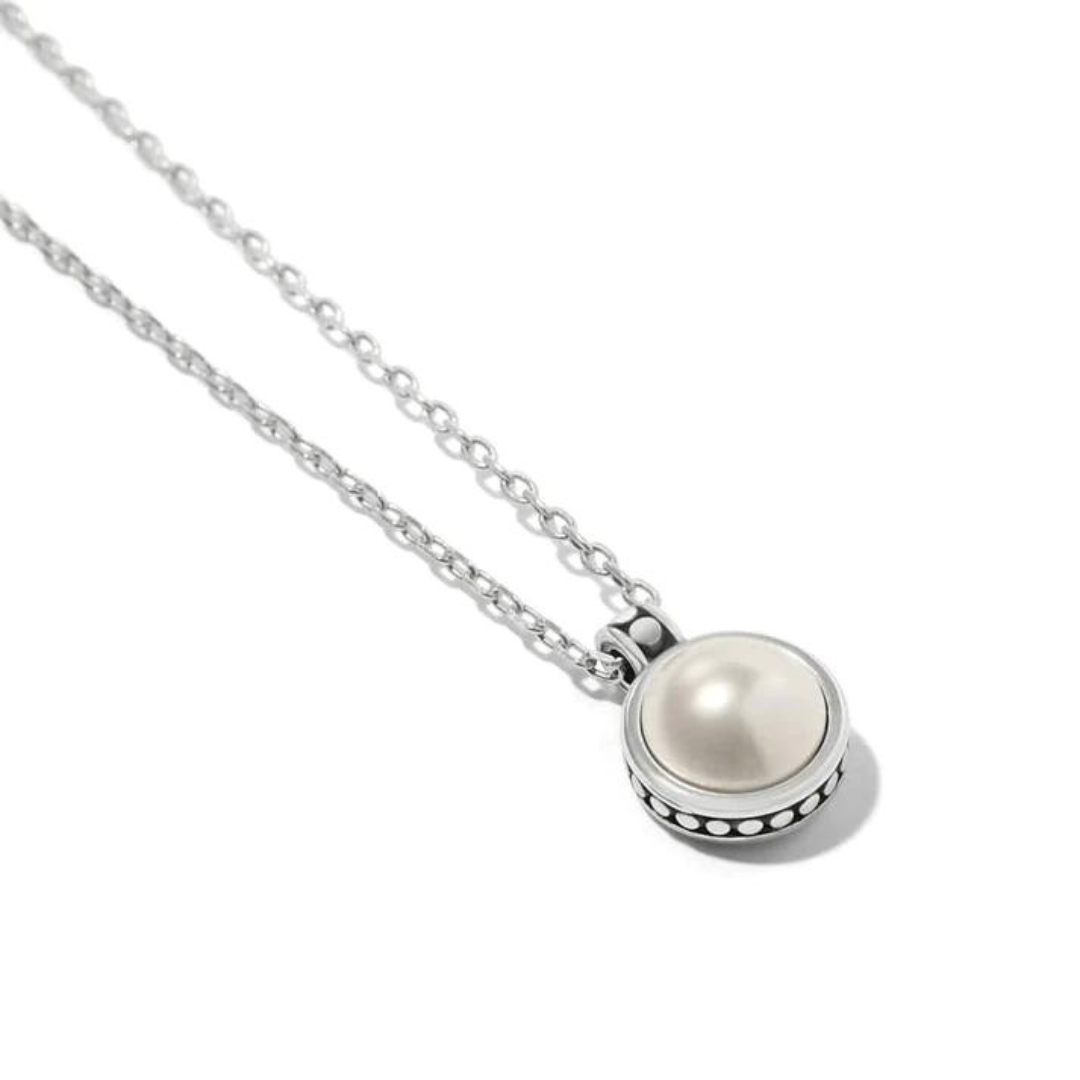 Brighton Pebble Dot Pearl Short Necklace - Silver