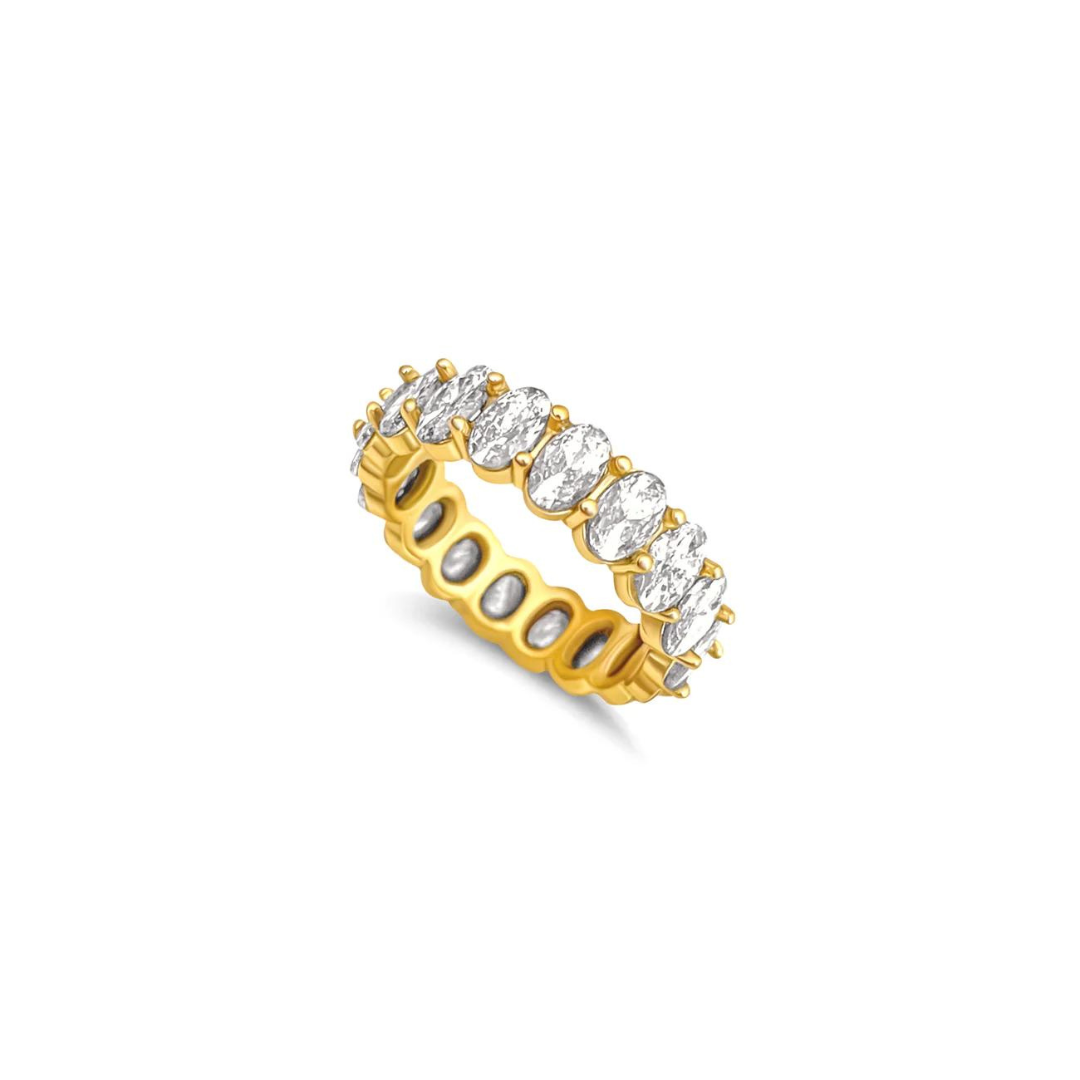 Ellie Vail Mylah Oval Eternity Band Ring - Gold