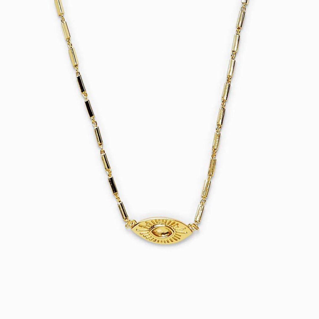 Pura Vida Sunburst Eye Pendant Necklace - Gold