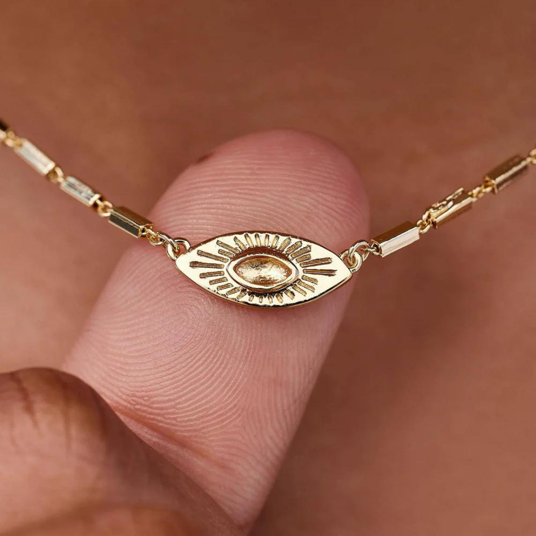 Pura Vida Sunburst Eye Pendant Necklace - Gold