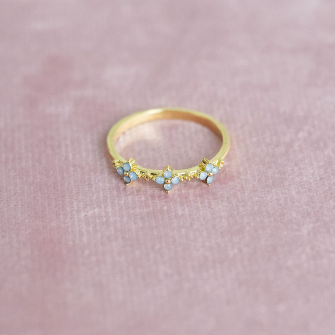 Grity & Grace Coastal Charm Layering Ring - Forget Me Not