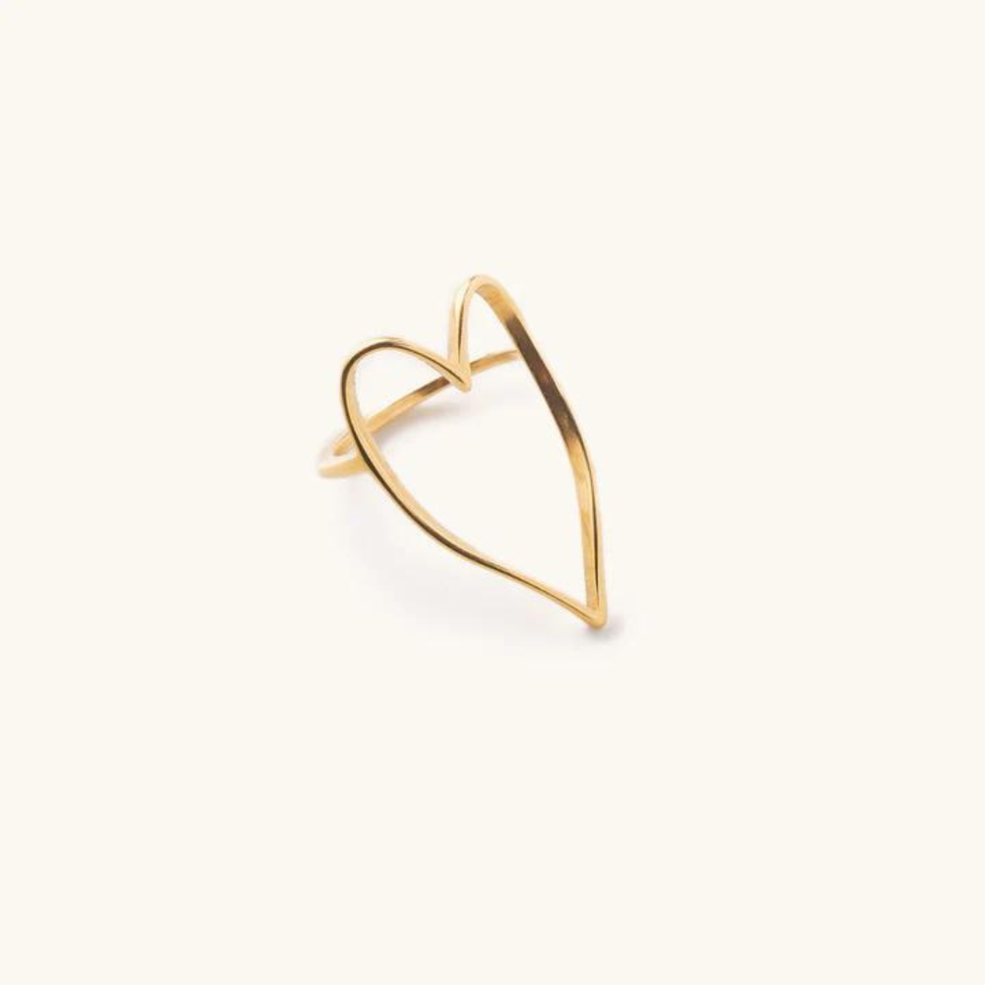 Nikki Smith Lovie Heart Ring - Gold