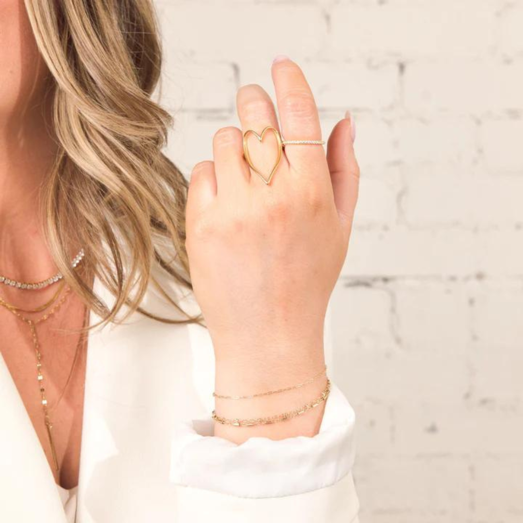 Nikki Smith Lovie Heart Ring - Gold