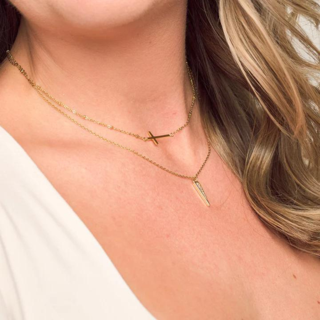 Nikki Smith Waterproof Heavenly Cross Necklace - Gold