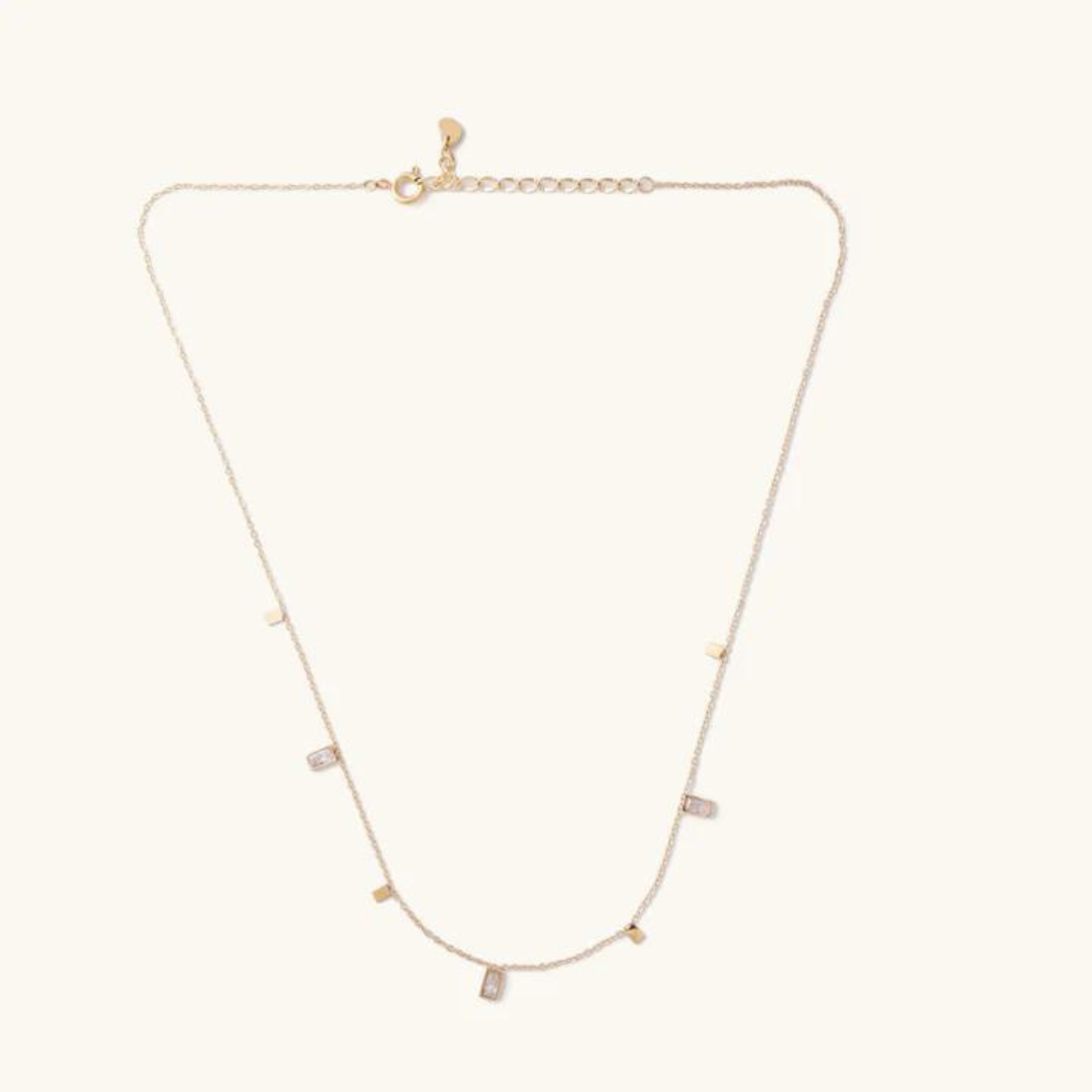 Nikki Smith Lydia Crystal Baguette Necklace - Gold
