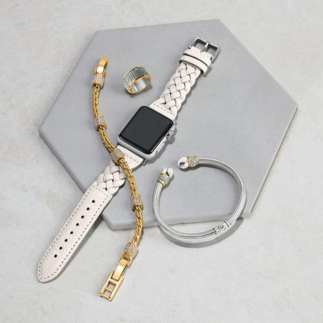 Brighton Sutton Braided Apple Watch Band - White - The Cottage