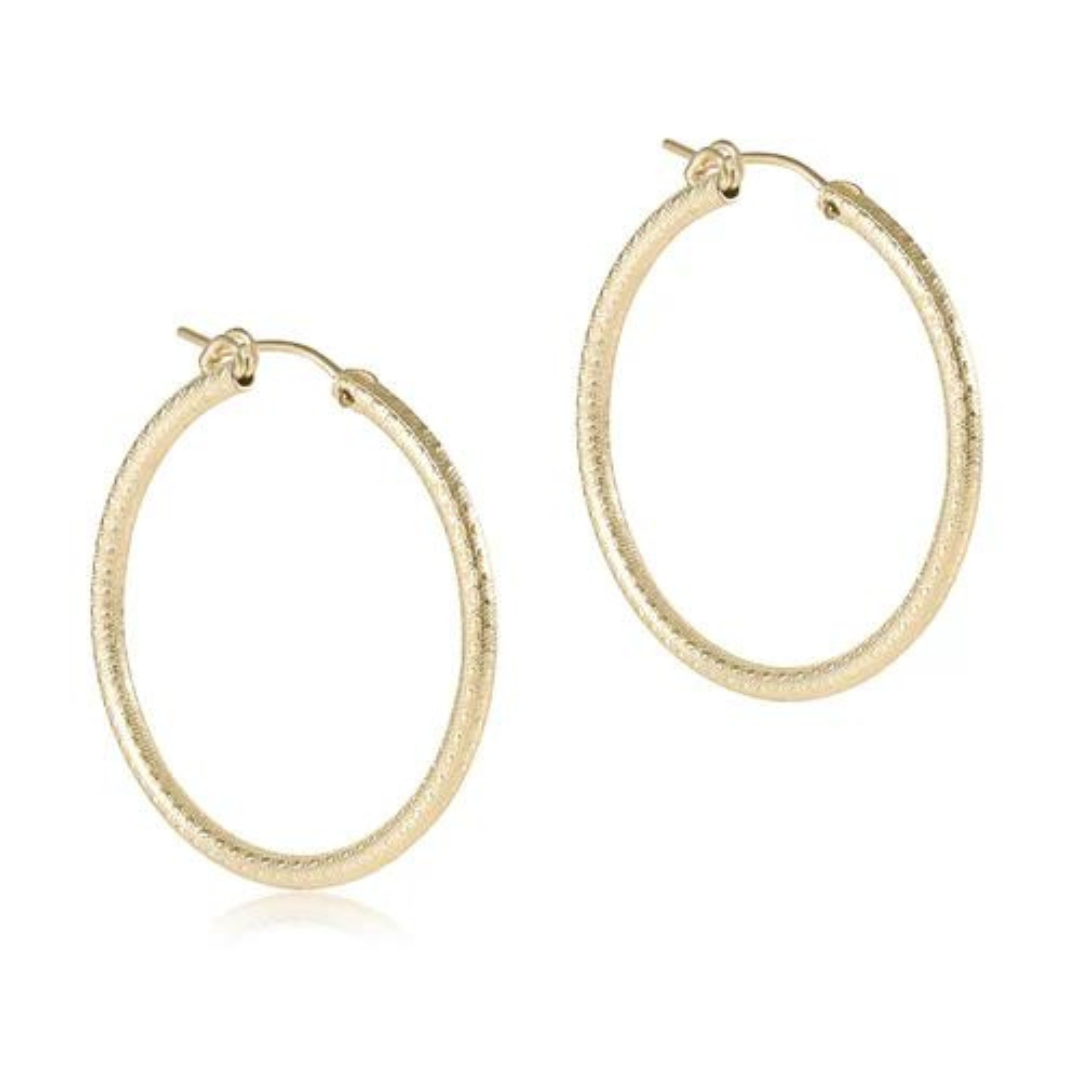 Enewton Classic Gold Round Textured Hoops