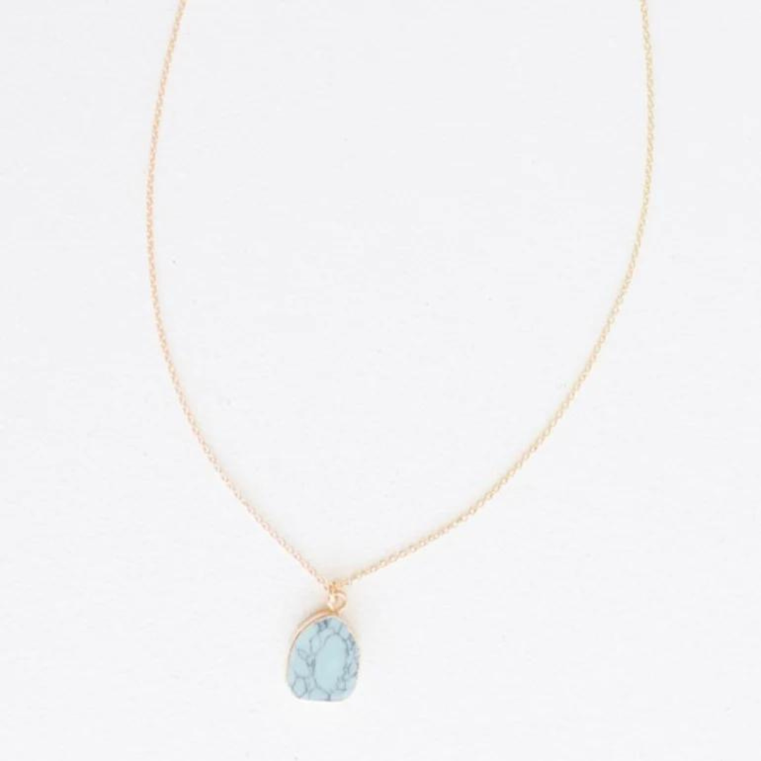 Leslie Curtis Piper Turquoise Charm Necklace - Gold
