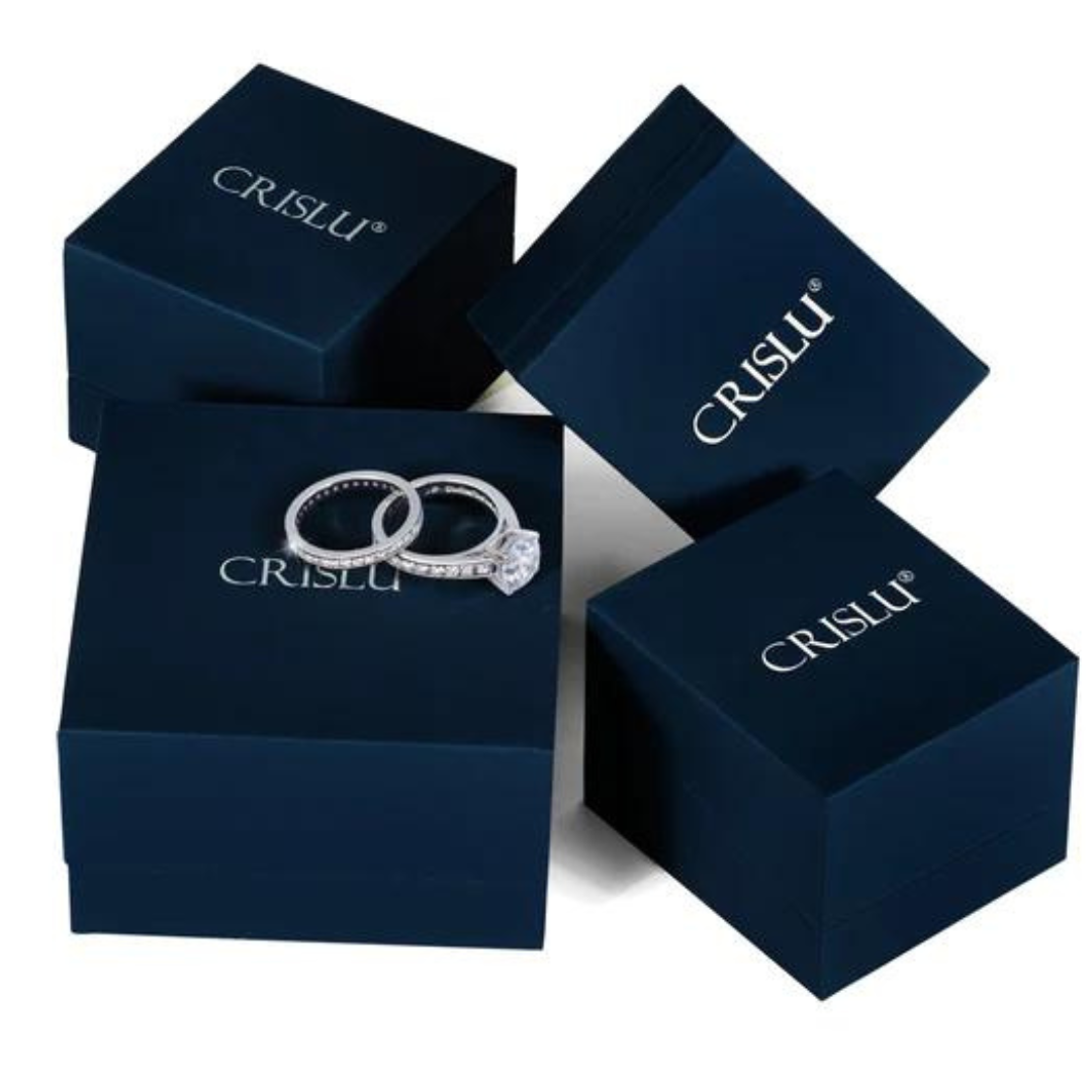 Crislu Clear Hand Set Eternity Band Ring - Platinum