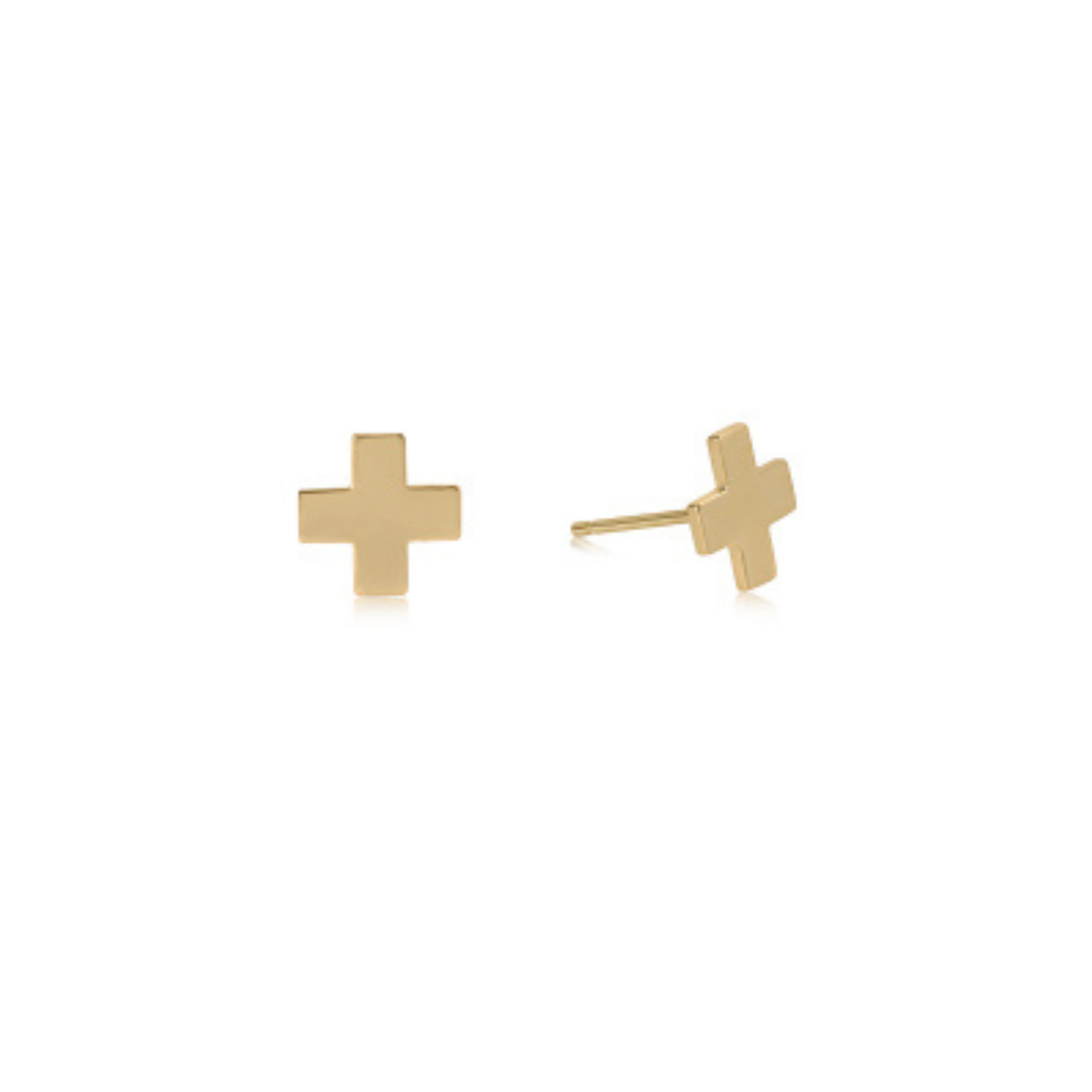 Enewton Gold Signature Cross Stud Earrings