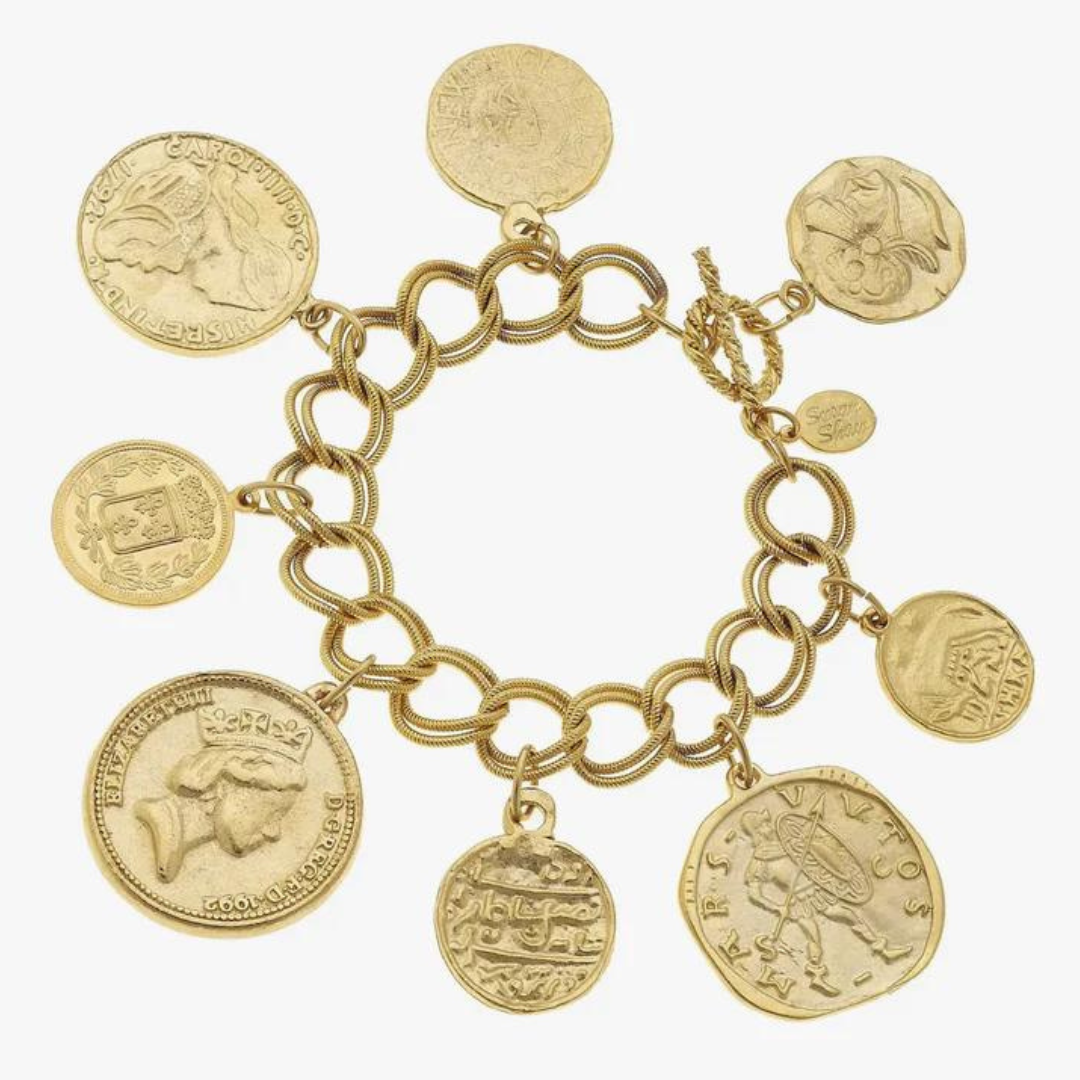Susan Shaw Large Coin Bracelet - Gold
