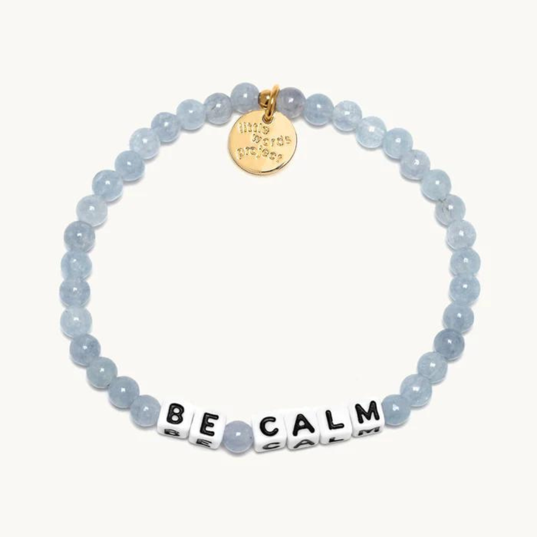Little Words Project Aquamarine Intentions Bead Bracelet - Be Calm