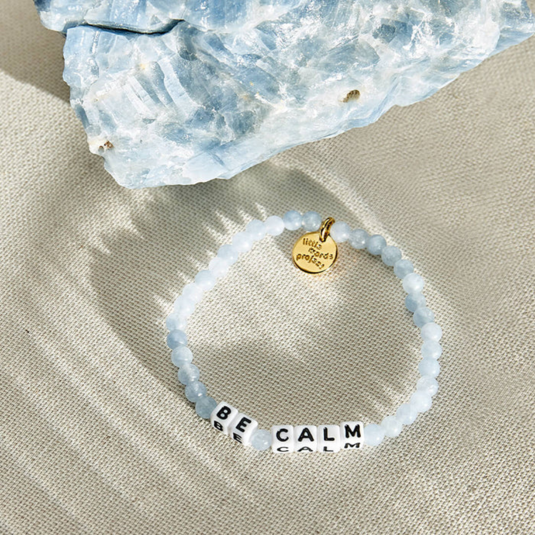 Little Words Project Aquamarine Intentions Bead Bracelet - Be Calm
