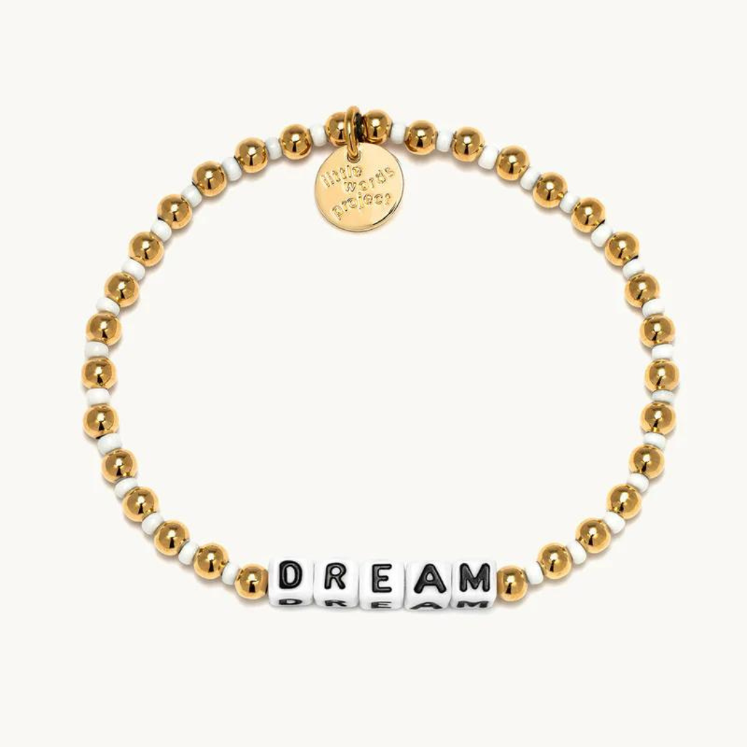 Little Words Project Magnolia Waterpoof Gold Bead Bracelet - Dream