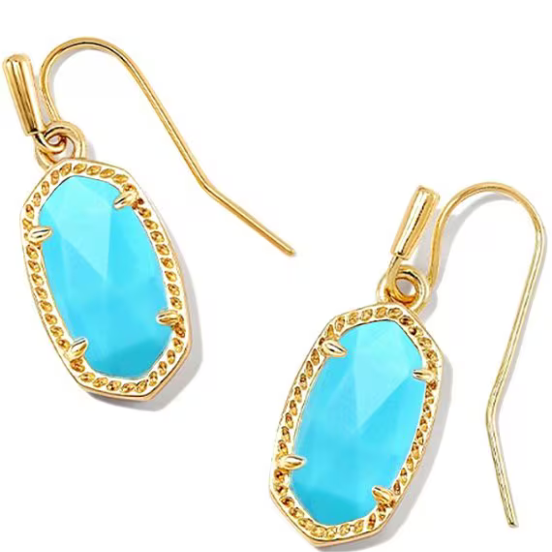 Kendra Scott Lee Drop Earrings - Gold Turquoise Magnesite