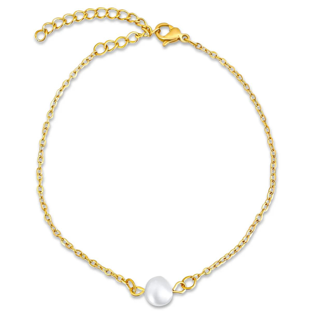 Ellie Vail Shayla Dainty Pearl Chain Bracelet