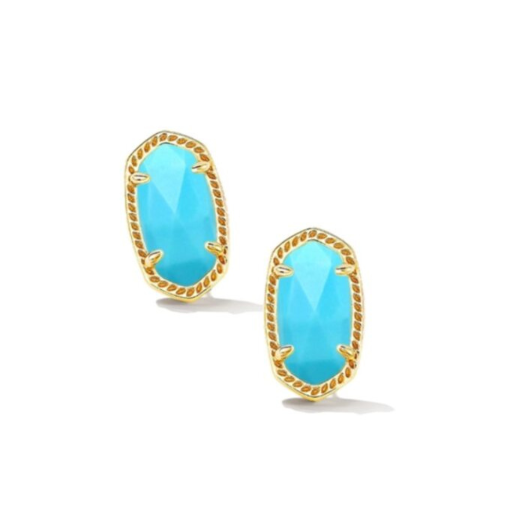 Kendra Scott Ellie Stud Earrings - Gold Turquoise Magnesite