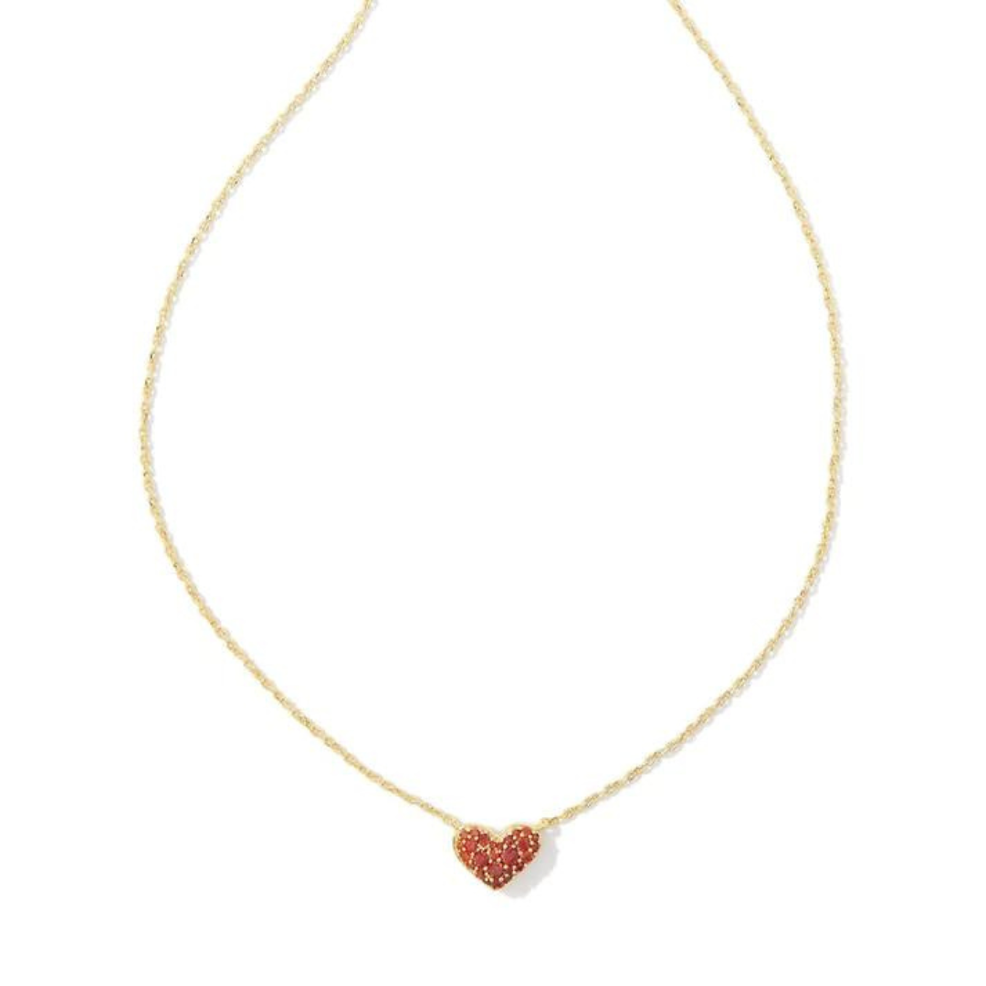 Kendra Scott Ari Pave Crystal Heart Necklace - Gold