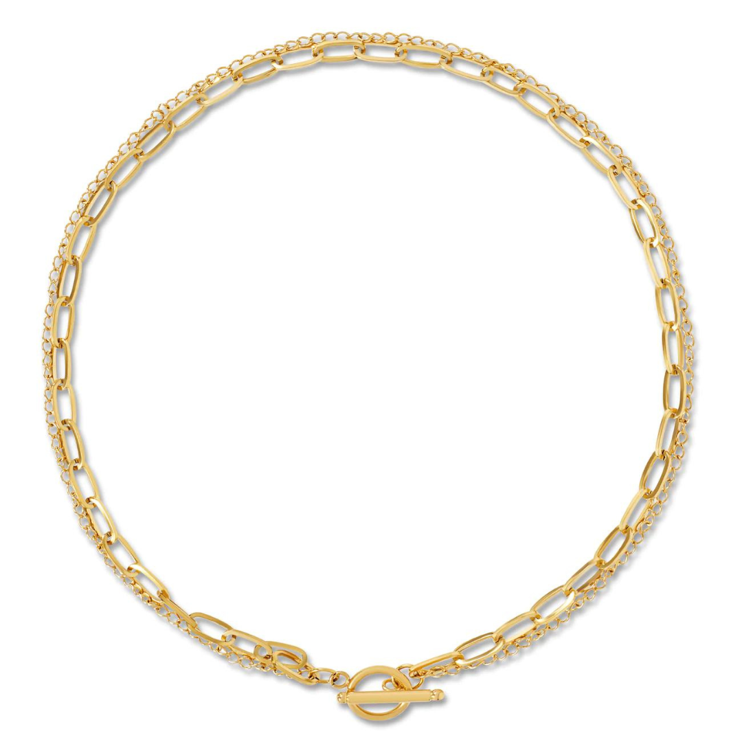 Ellie Vail Arden Double Chain Toggle Necklace - Gold