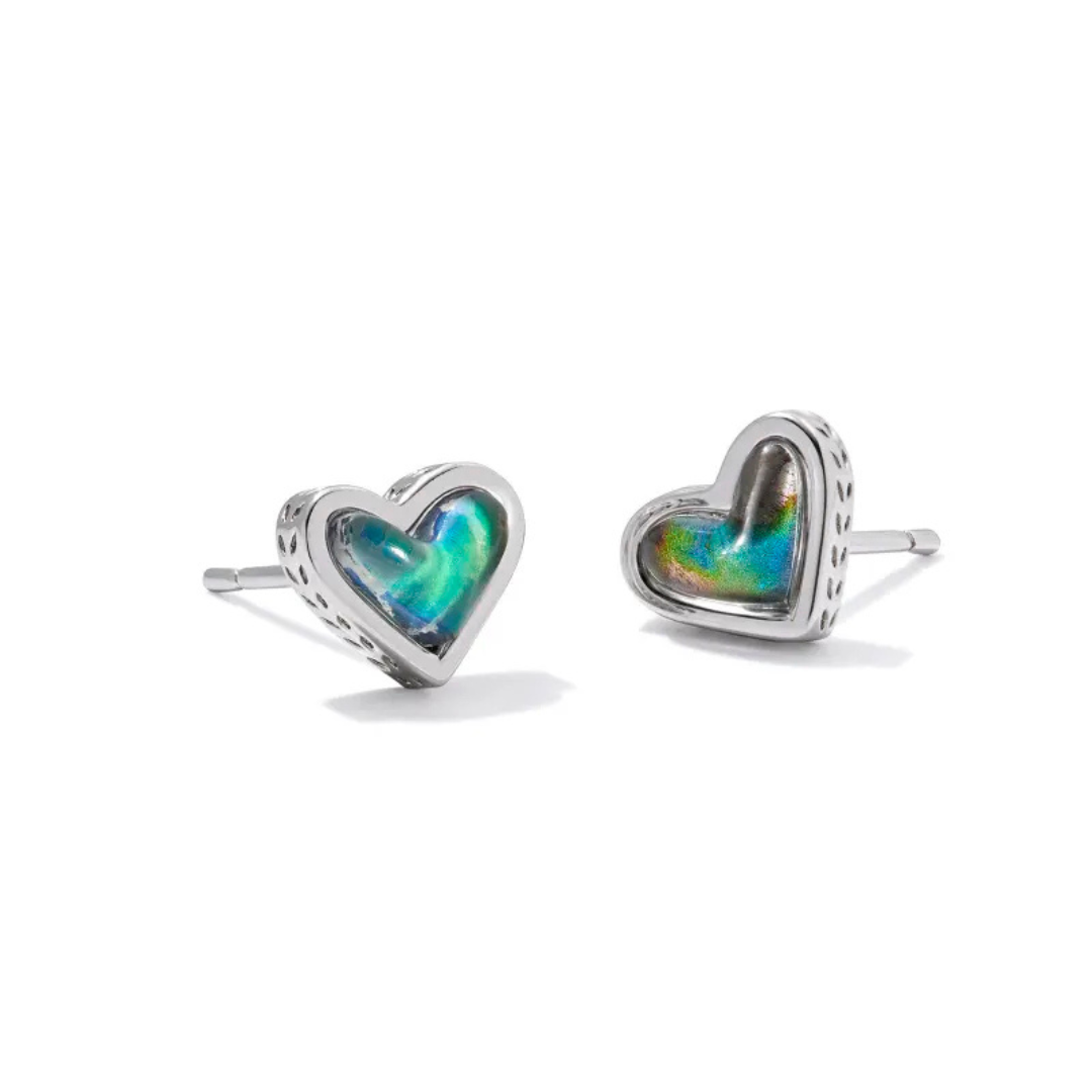 Kendra Scott Framed Ari Heart Stud Earrings - Rhodium