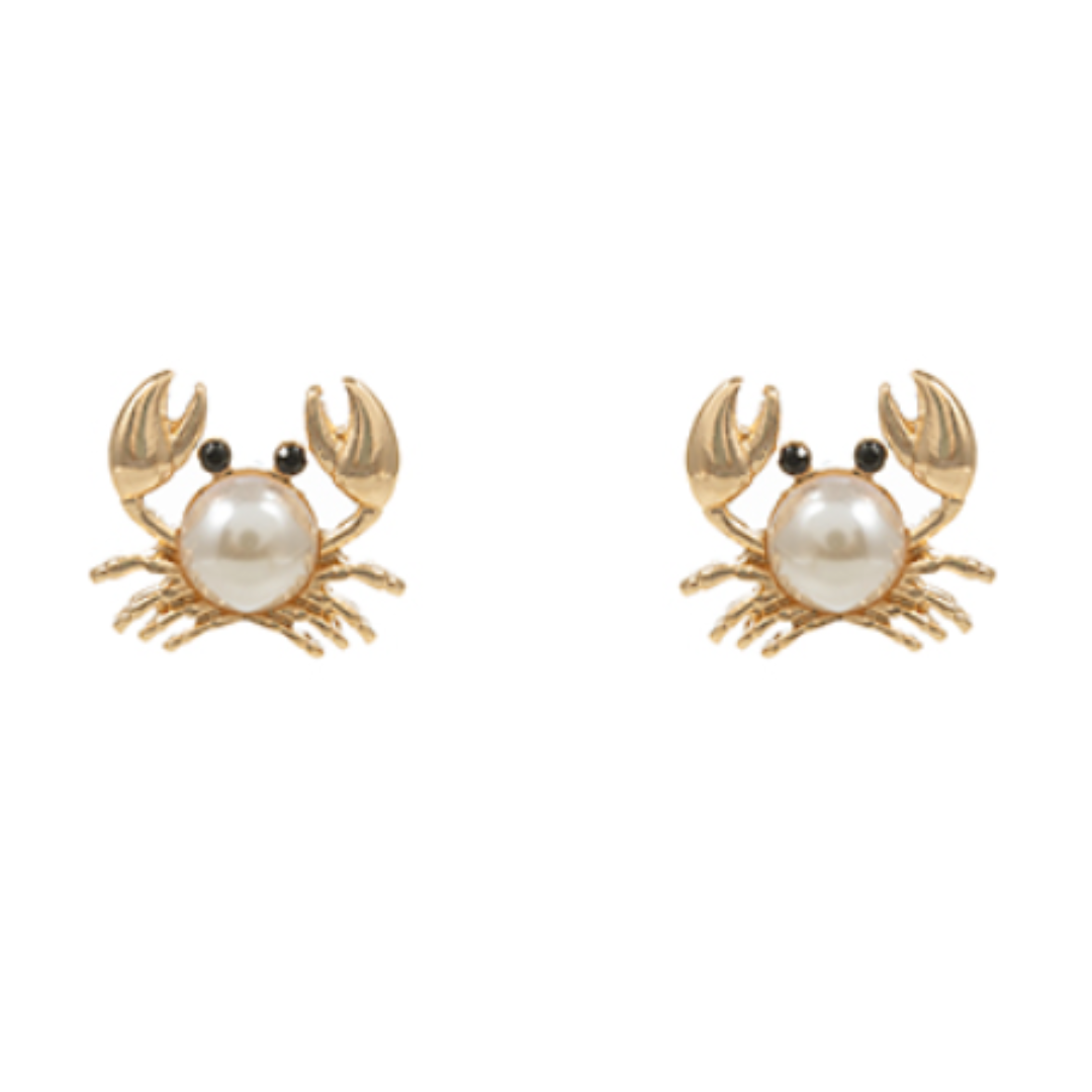 Pearl Crab Earrings