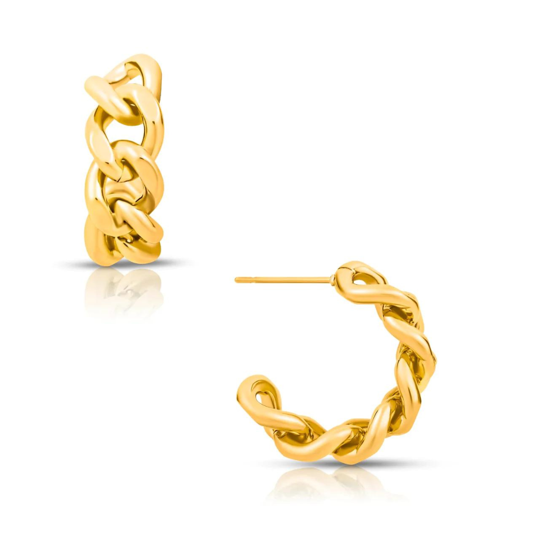 Ellie Vail Braxton Chain Hoop Earrings - Gold