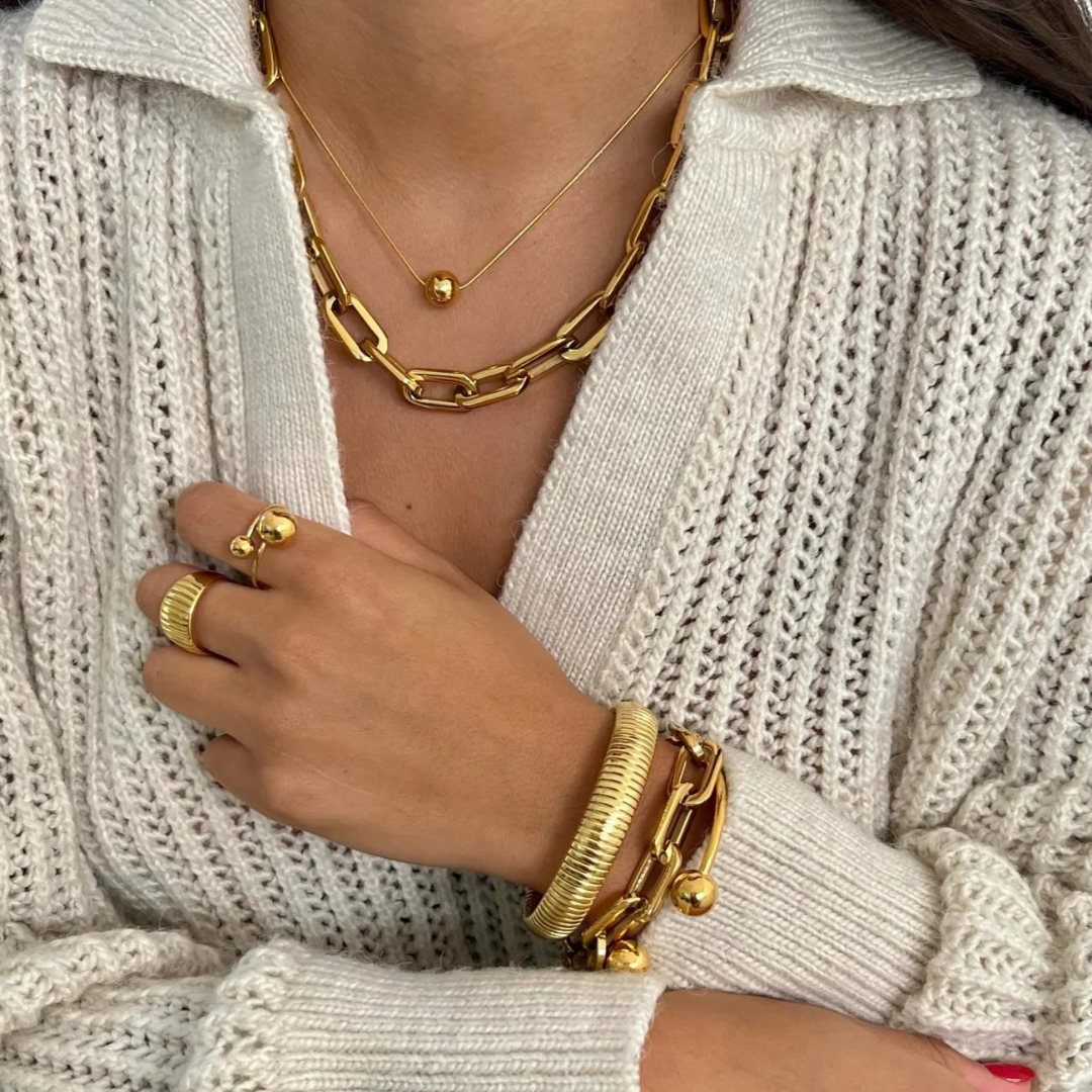 Ellie Vail Melinda Beaded Pendant Necklace - Gold