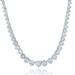 Crislu Classic Small Graduated Tennis Necklace - Platinum - The Cottage