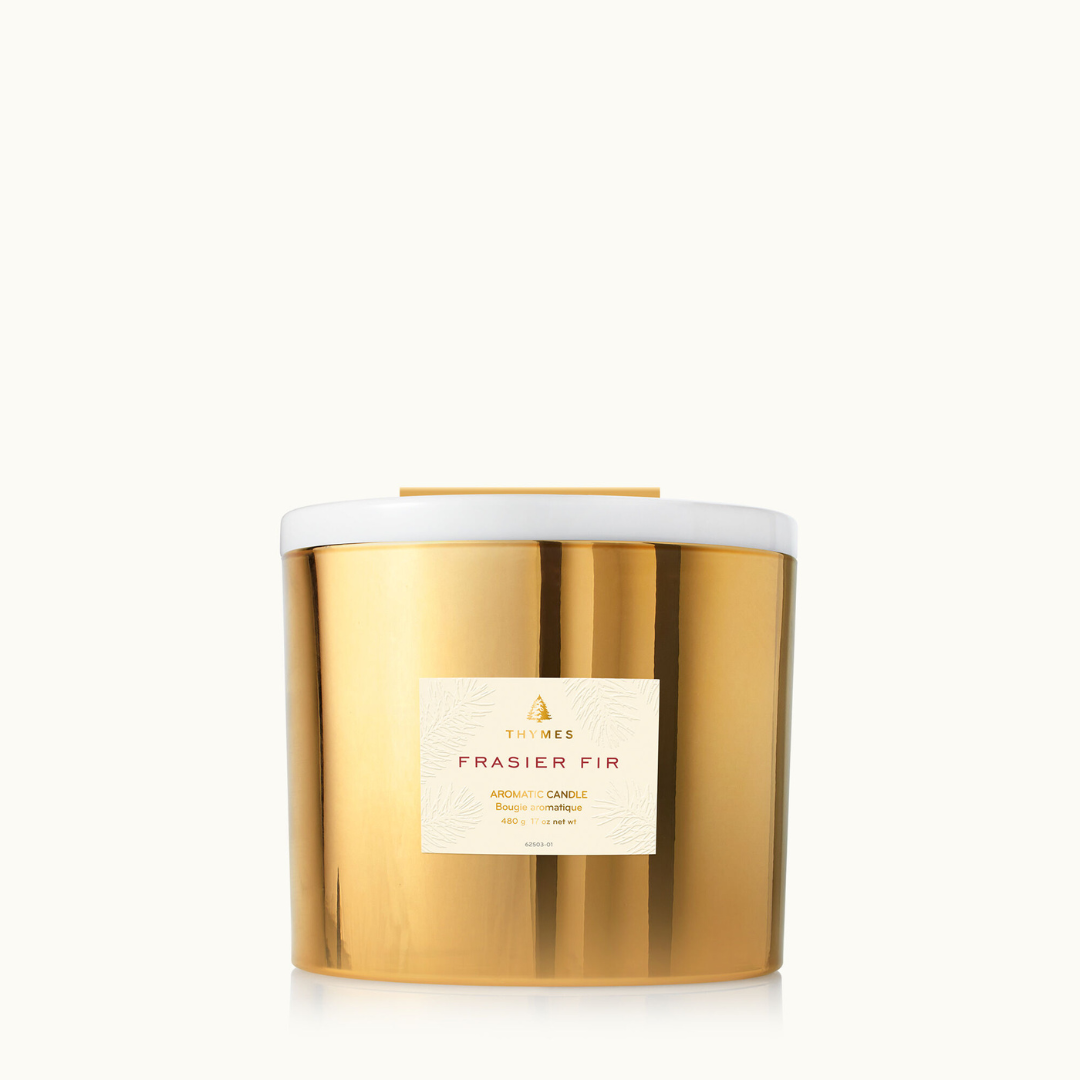 Thymes Frasier Fir Gold 3-Wick Candle