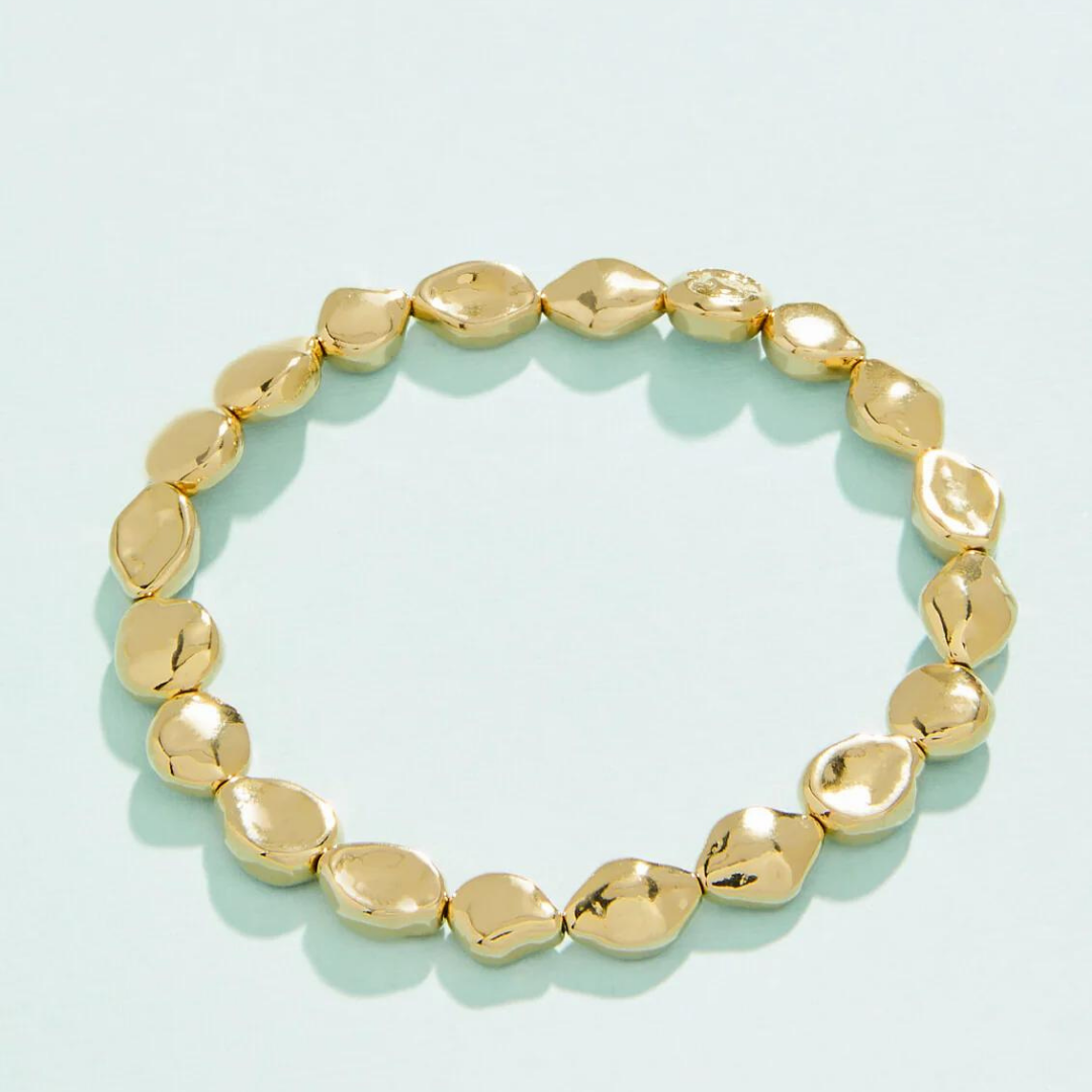 Spartina Burkes Beach Stretch Bracelet - Gold Pearls
