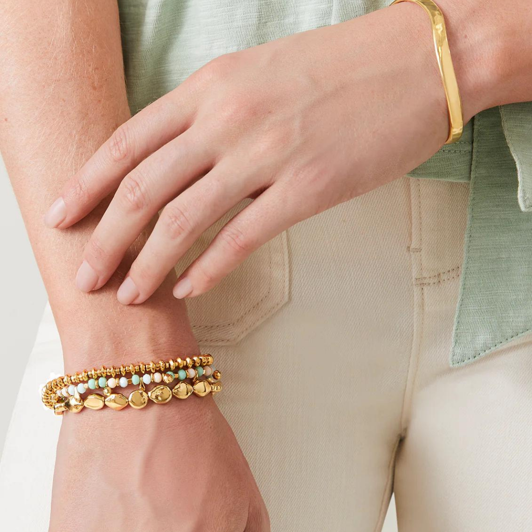 Spartina Burkes Beach Stretch Bracelet - Gold Pearls