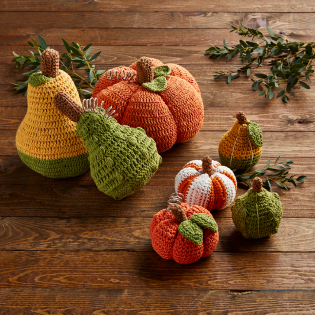 Mud Pie Mini Crochet Gourds