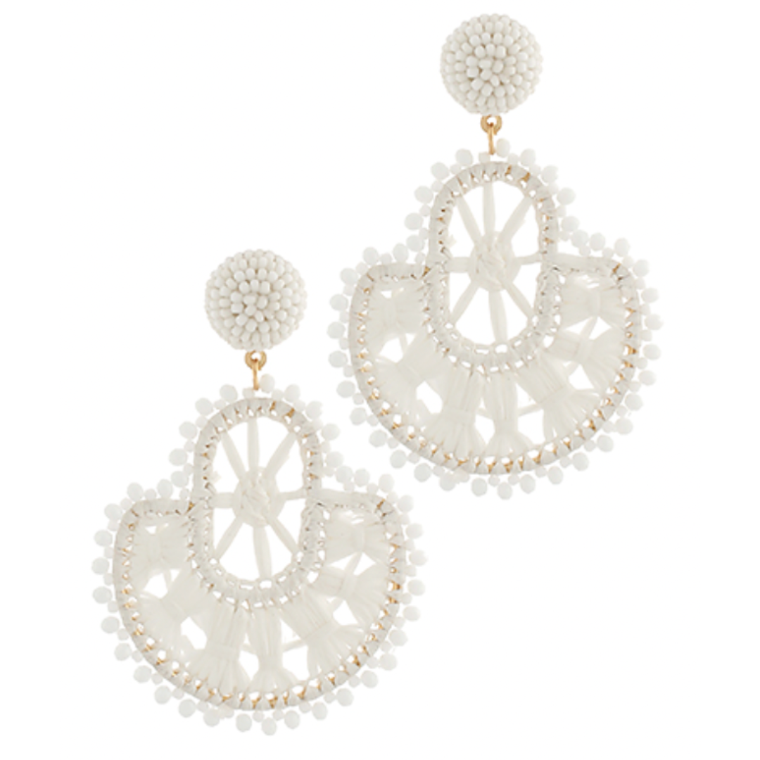 Dotted Crochet Pattern Drop Earrings