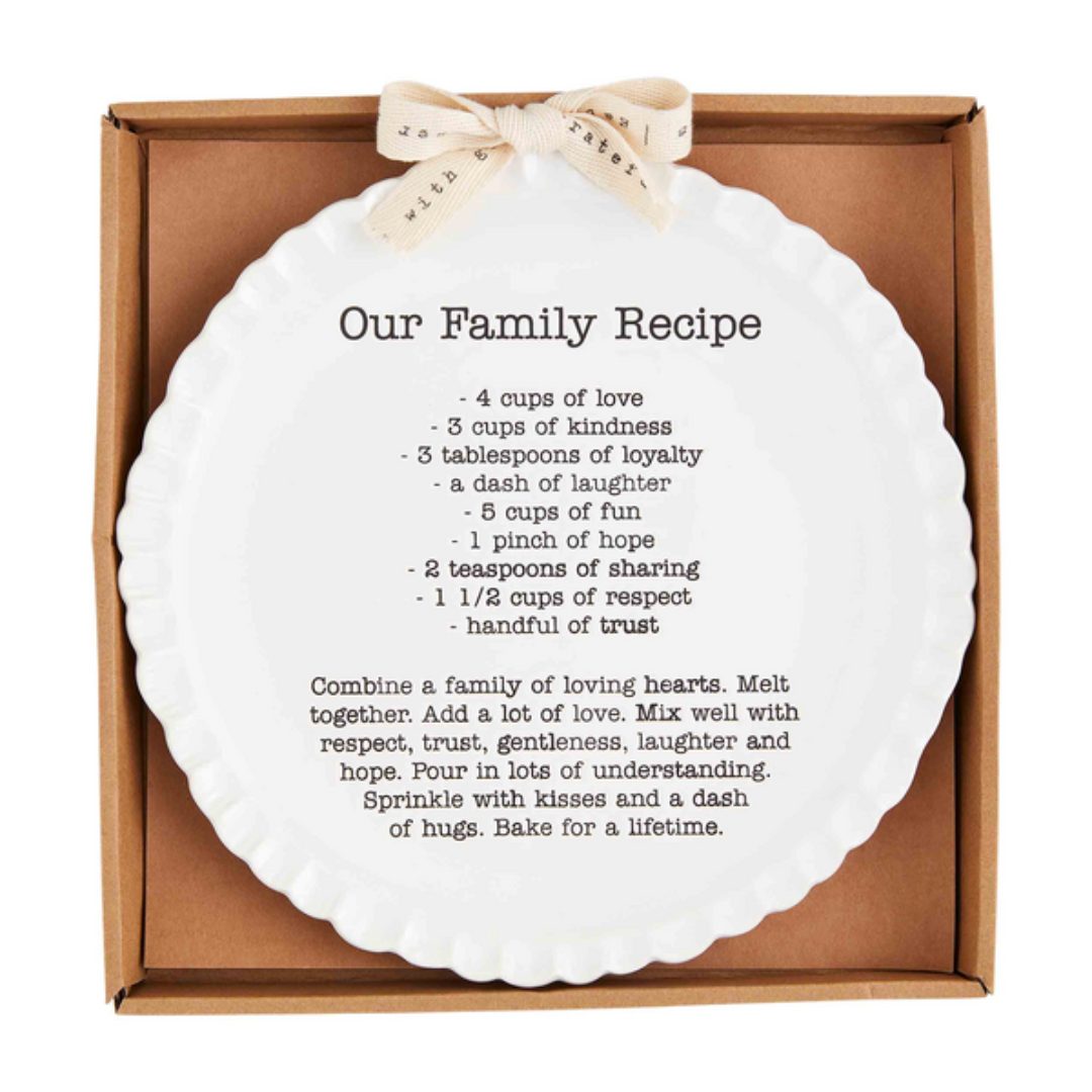 Mud Pie Family Recipe Plate