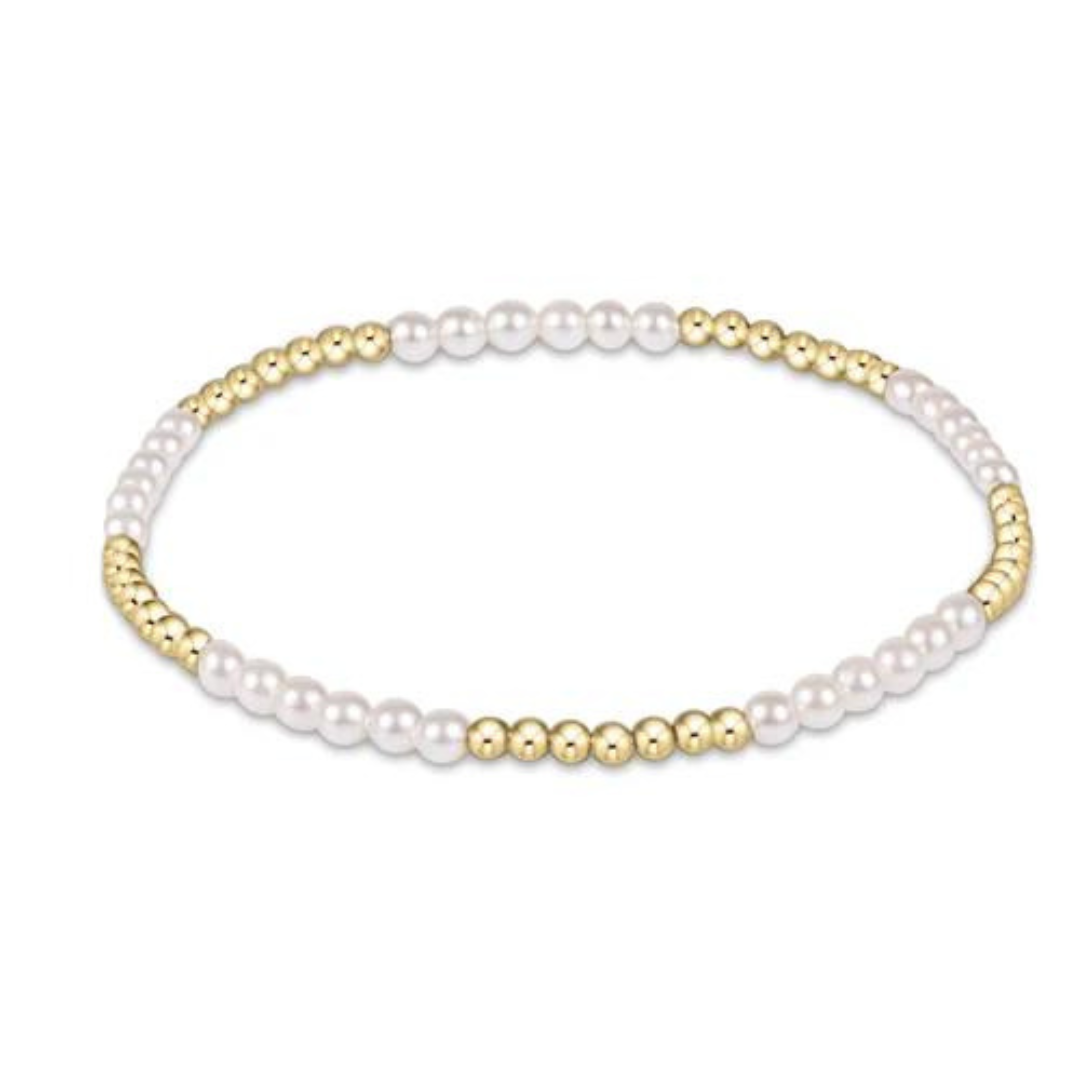 Enewton Classic Gold Blissful Pattern 2.5mm Bead Bracelet - Pearl