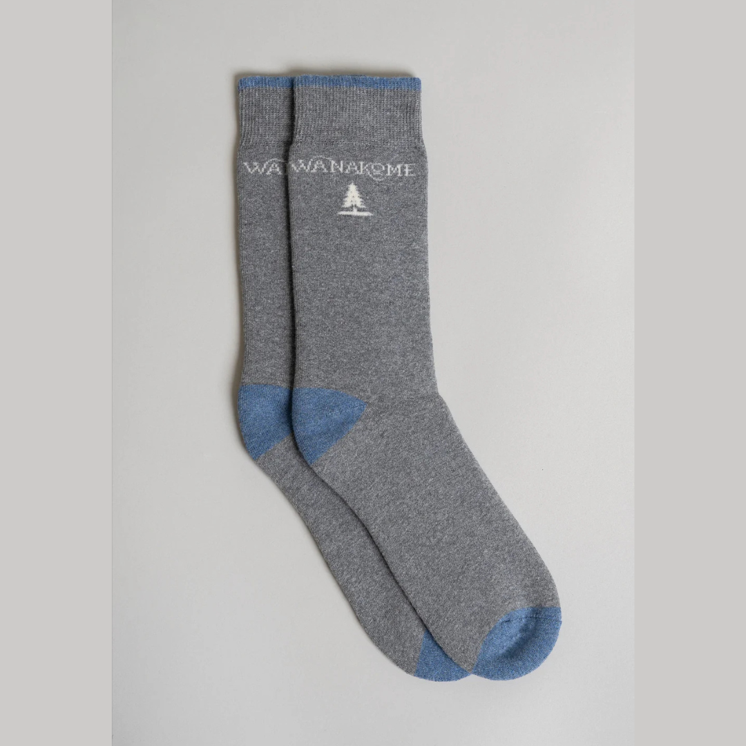 Wanakome Logo Socks - Charcoal Mix