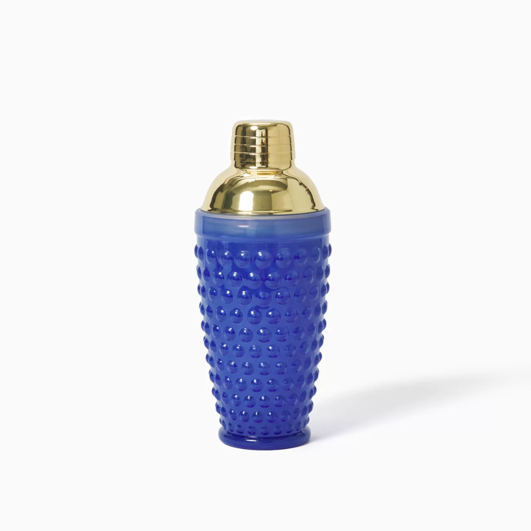 Lilly Pulitzer Cocktail Shaker - Blue Stream Hobnail