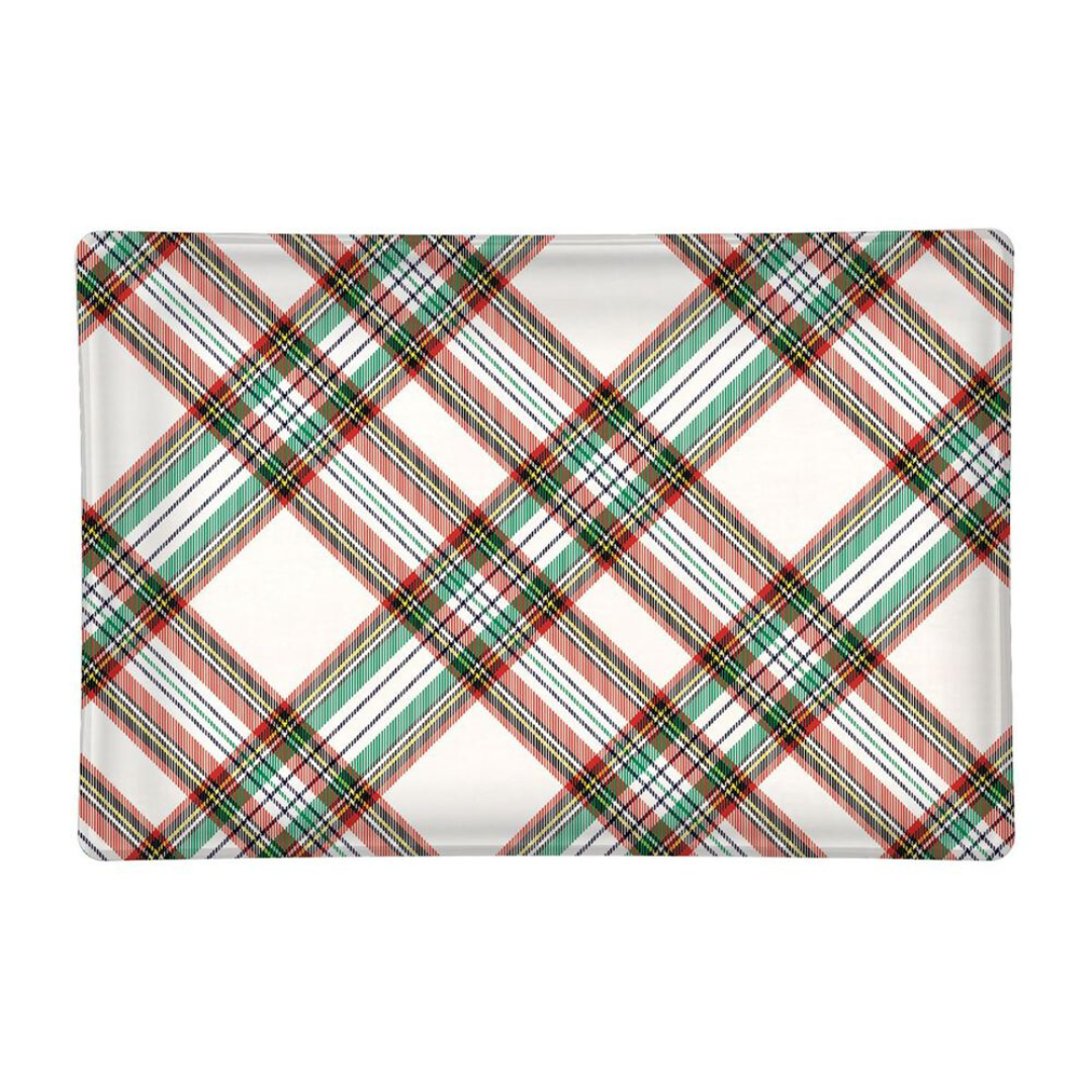 Stonewall Kitchen Vintage Plaid Rectangle Glass Soap Dish