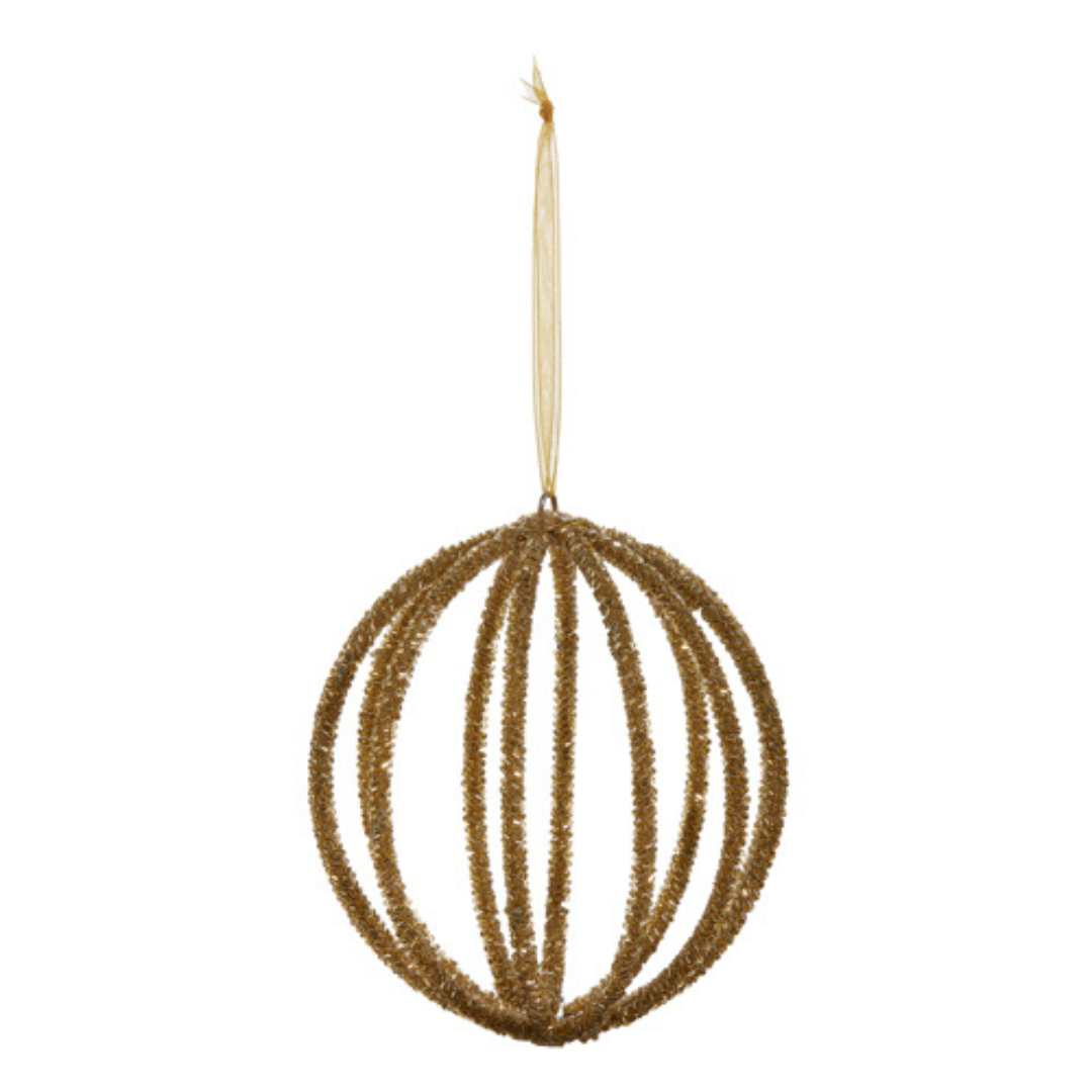 Raz Antique Gold Beaded Ball Ornament