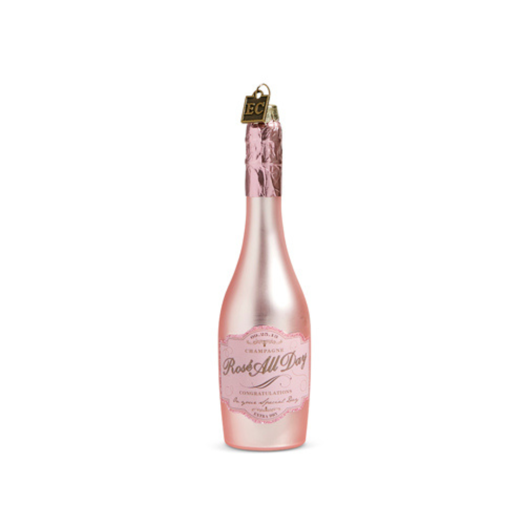 Raz Congratulations Pink Champagne Ornament