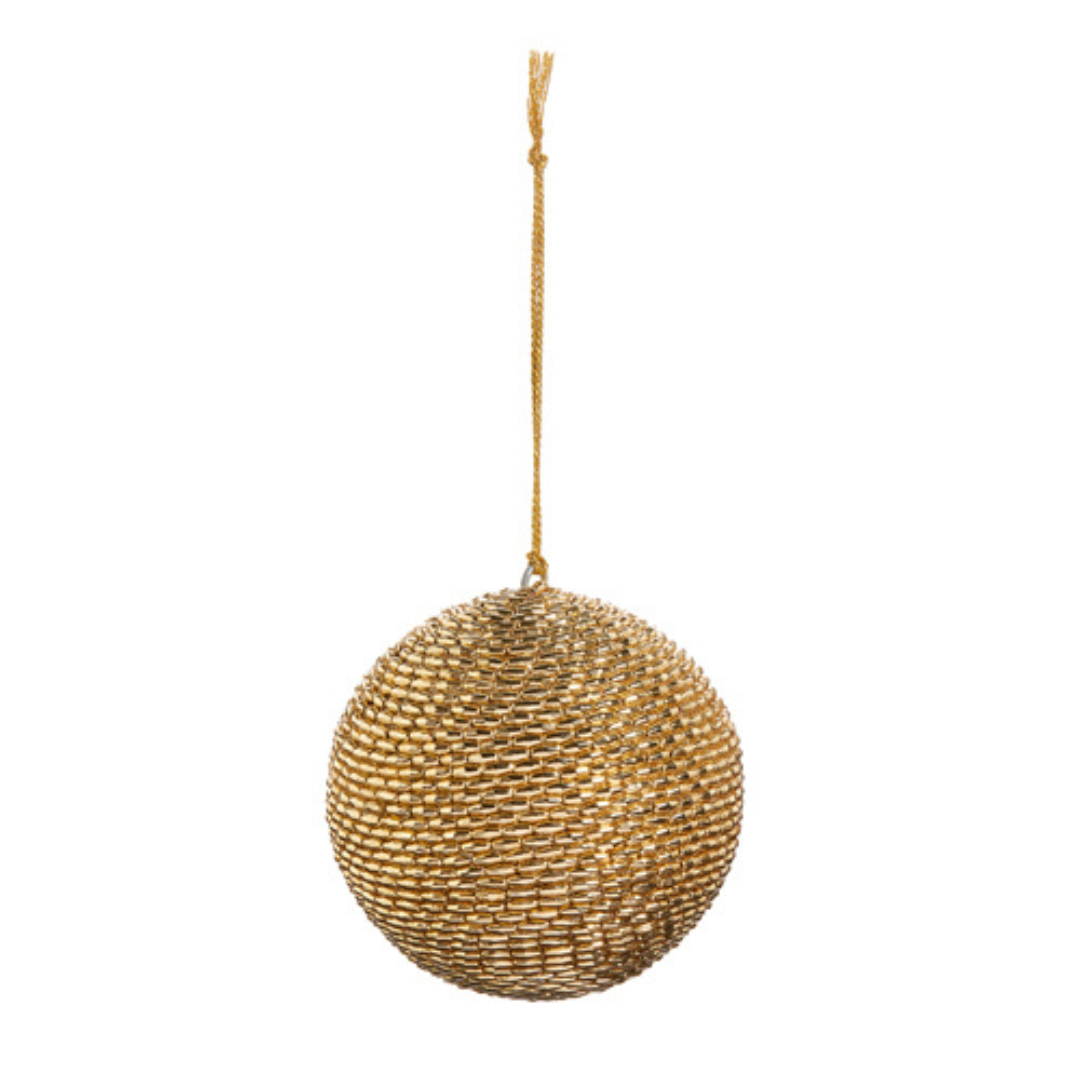 Raz Gold Bead Ornament