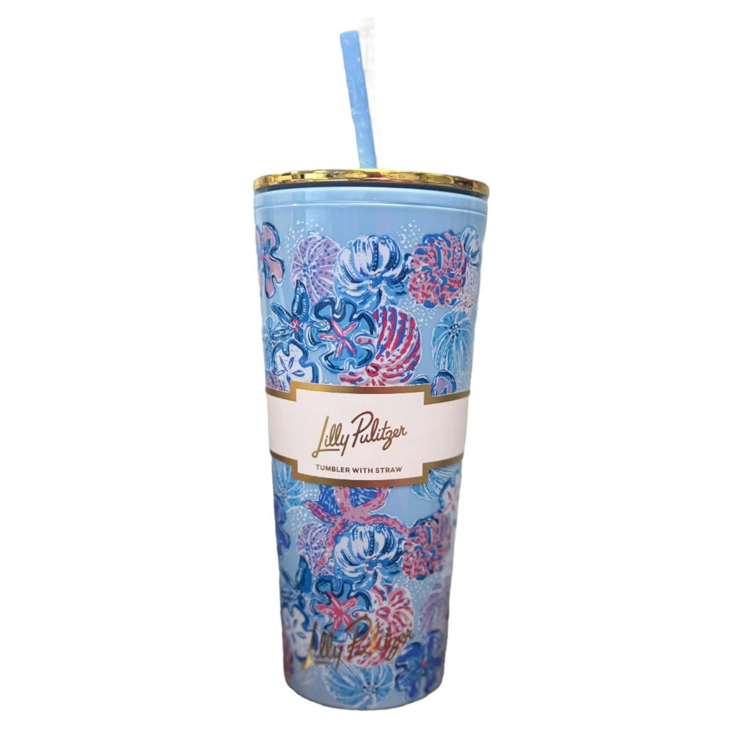 Lilly Pulitzer Tumbler with Straw - Beachcomber