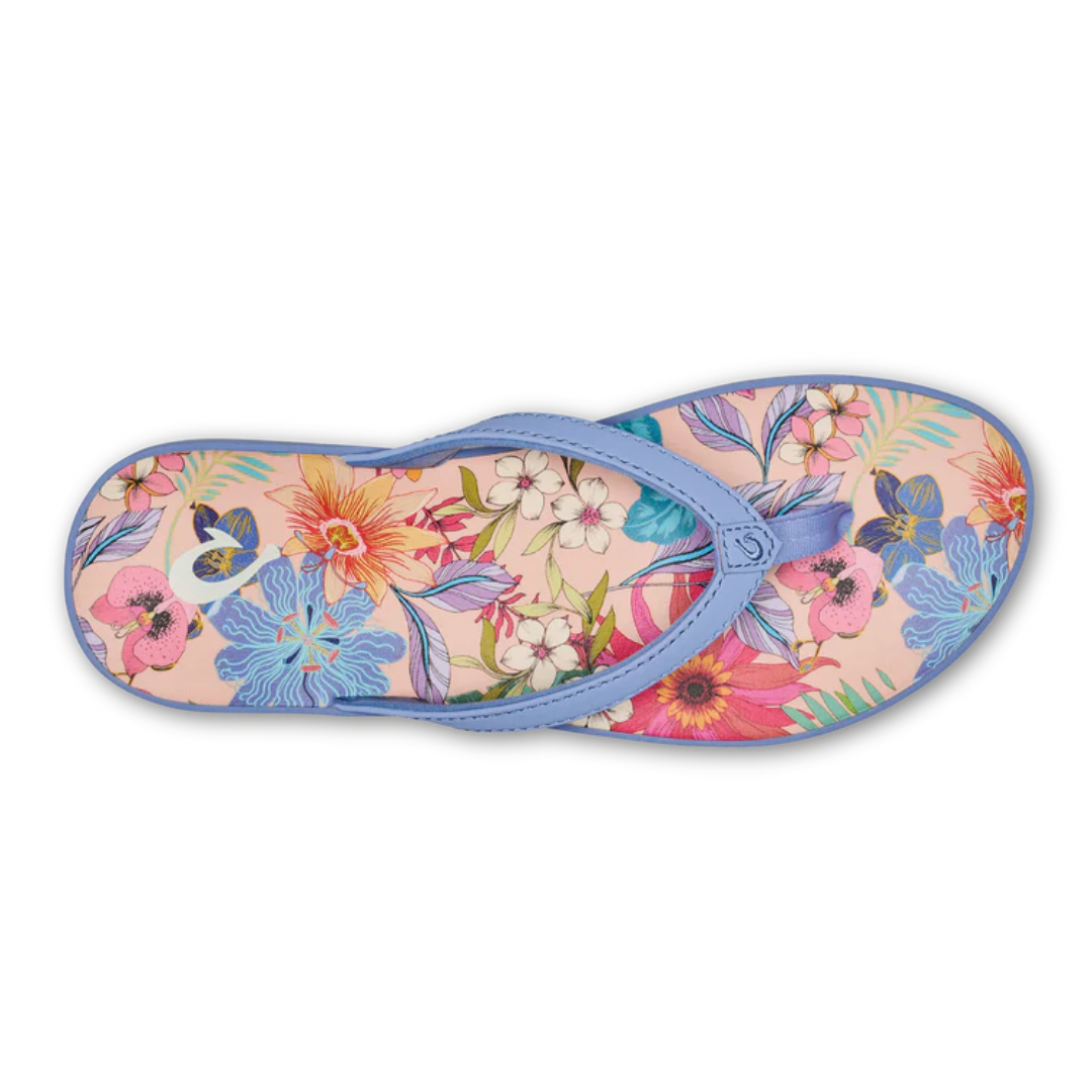 Olukai Puawe Flip Flops - Cloud Blue/Flower